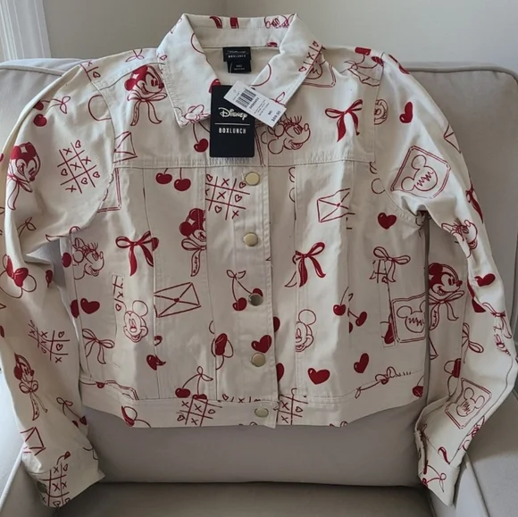 Disney Cream Jacket with Red Mickey Print - Picture 1 of 5